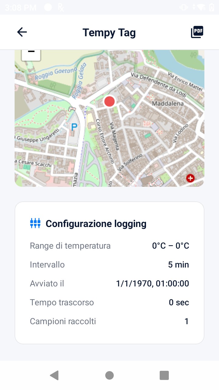 Mappa e riepilogo dei dati di logging